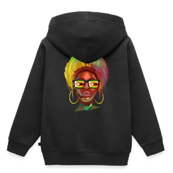 Zimbabwe - Sweat Premium à capuche enfant bio - noir - Dos - AI Model Kid Male (0cm)