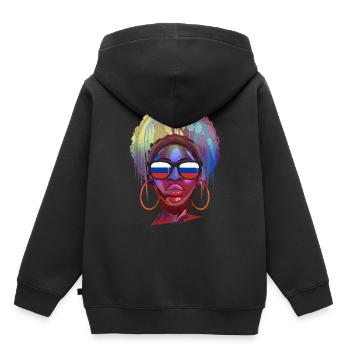 Russland - Kinder Premium Organic Hoodie - Schwarz - Hinten - AI Model Kid Male (0cm)
