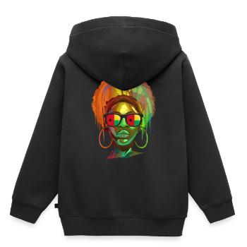 Guinée-Bissau - Sweat Premium à capuche enfant bio - noir - Dos - AI Model Kid Male (0cm)