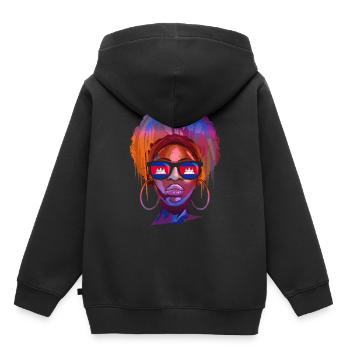 Cambodge - Sweat Premium à capuche enfant bio - noir - Dos - AI Model Kid Male (0cm)
