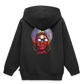 Chile - Kinder Premium Organic Hoodie - Schwarz - Hinten - AI Model Kid Male (0cm)