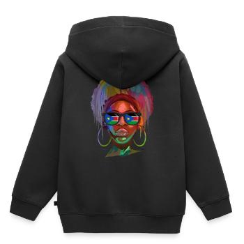 South Sudan - Kids Premium Organic Hoodie - black - Back - AI Model Kid Male (0cm)