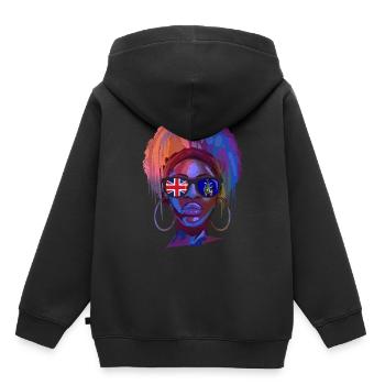 Géorgie du Sud et les îles Sandwich du Sud - Sweat Premium à capuche enfant bio - noir - Dos - AI Model Kid Male (0cm)