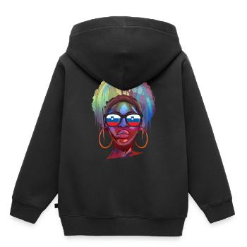 Slowenien - Kinder Premium Organic Hoodie - Schwarz - Hinten - AI Model Kid Male (0cm)