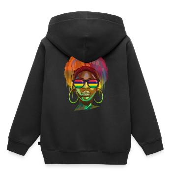 Mauritius - Kids Premium Organic Hoodie - black - Back - AI Model Kid Male (0cm)