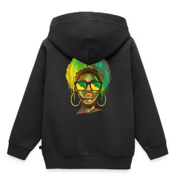 Französisch-Guayana - Kinder Premium Organic Hoodie - Schwarz - Hinten - AI Model Kid Male (0cm)