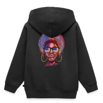 America - Kids Premium Organic Hoodie - black - Back - AI Model Kid Male (0cm)