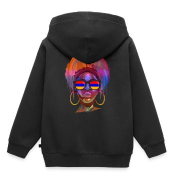 Arménie - Sweat Premium à capuche enfant bio - noir - Dos - AI Model Kid Male (0cm)