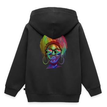 South Africa - Kids Premium Organic Hoodie - black - Back - AI Model Kid Male (0cm)
