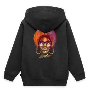 Tibet - Sweat Premium à capuche enfant bio - noir - Dos - AI Model Kid Male (0cm)