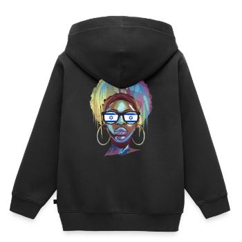 Israel - Kinder Premium Organic Hoodie - Schwarz - Hinten - AI Model Kid Male (0cm)