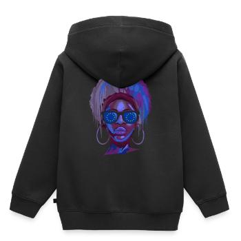 Union européenne - Sweat Premium à capuche enfant bio - noir - Dos - AI Model Kid Male (0cm)