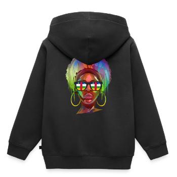 République Centrafricaine - Sweat Premium à capuche enfant bio - noir - Dos - AI Model Kid Male (0cm)
