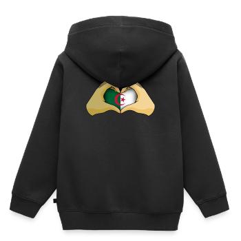 Algerien - Kinder Premium Organic Hoodie - Schwarz - Hinten - AI Model Kid Male (0cm)