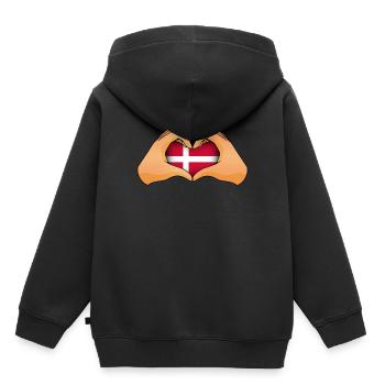 Dänemark - Kinder Premium Organic Hoodie - Schwarz - Hinten - AI Model Kid Male (0cm)