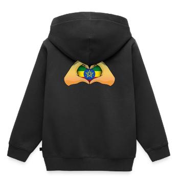 Éthiopie - Sweat Premium à capuche enfant bio - noir - Dos - AI Model Kid Male (0cm)
