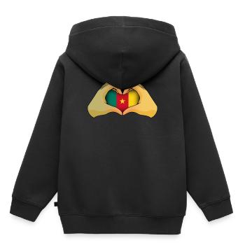 Kamerun - Kinder Premium Organic Hoodie - Schwarz - Hinten - AI Model Kid Male (0cm)