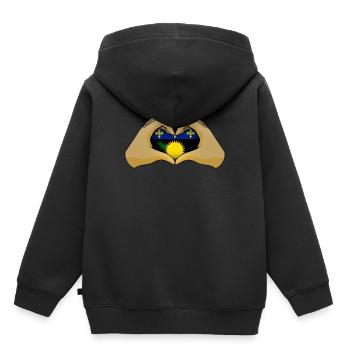 Guadeloupe - Kinder Premium Organic Hoodie - Schwarz - Hinten - AI Model Kid Male (0cm)