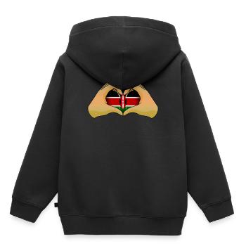 Kenya - Sweat Premium à capuche enfant bio - noir - Dos - AI Model Kid Male (0cm)