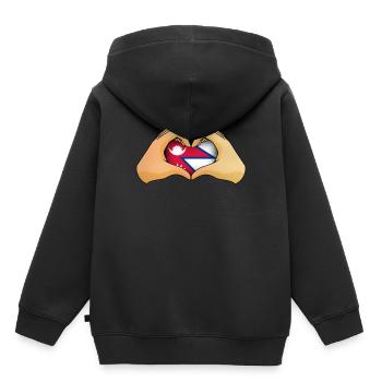 Népal - Sweat Premium à capuche enfant bio - noir - Dos - AI Model Kid Male (0cm)