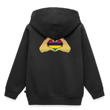 Mauritius - Kids Premium Organic Hoodie - black - Back - AI Model Kid Male (0cm)