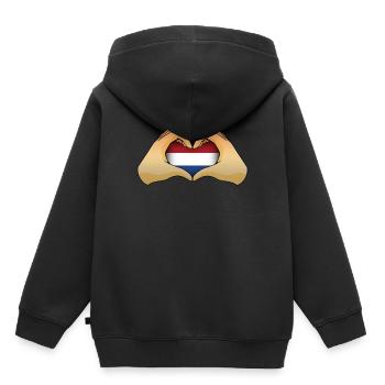 Antilles néerlandaises - Sweat Premium à capuche enfant bio - noir - Dos - AI Model Kid Male (0cm)