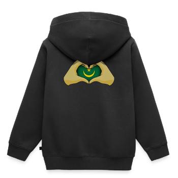 Mauritanie - Sweat Premium à capuche enfant bio - noir - Dos - AI Model Kid Male (0cm)