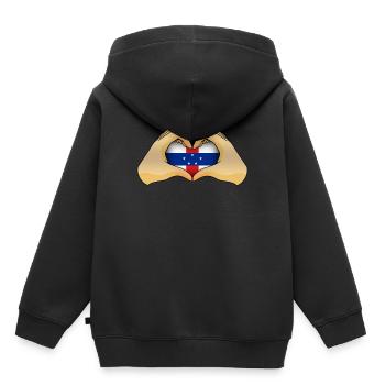 Antilles néerlandaises - Sweat Premium à capuche enfant bio - noir - Dos - AI Model Kid Male (0cm)
