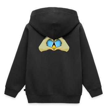 Sainte-Lucie - Sweat Premium à capuche enfant bio - noir - Dos - AI Model Kid Male (0cm)