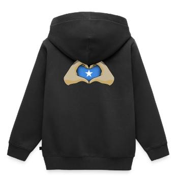 Somalia - Kinder Premium Organic Hoodie - Schwarz - Hinten - AI Model Kid Male (0cm)