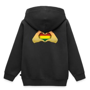 Bolivie - Sweat Premium à capuche enfant bio - noir - Dos - AI Model Kid Male (0cm)