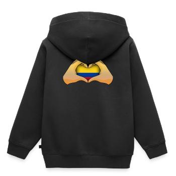 Kolumbien - Kinder Premium Organic Hoodie - Schwarz - Hinten - AI Model Kid Male (0cm)