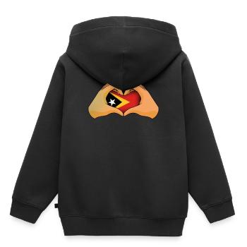 Timor oriental - Sweat Premium à capuche enfant bio - noir - Dos - AI Model Kid Male (0cm)