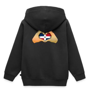 Dominikanische Republik - Kinder Premium Organic Hoodie - Schwarz - Hinten - AI Model Kid Male (0cm)