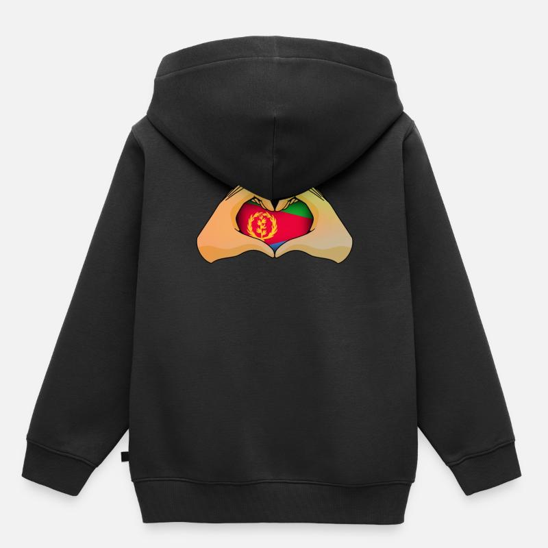 Eritrea - Kinder Premium Organic Hoodie - Schwarz