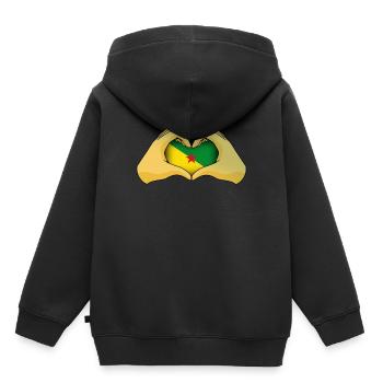 Französisch-Guayana - Kinder Premium Organic Hoodie - Schwarz - Hinten - AI Model Kid Male (0cm)