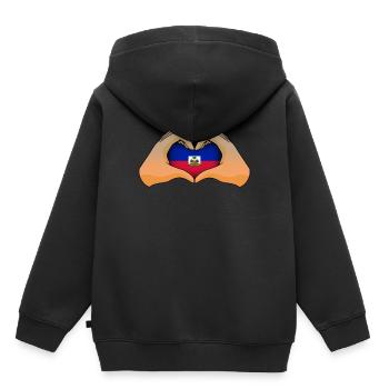 Haïti - Sweat Premium à capuche enfant bio - noir - Dos - AI Model Kid Male (0cm)