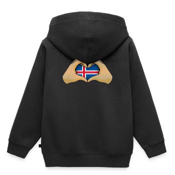 Island - Kinder Premium Organic Hoodie - Schwarz - Hinten - AI Model Kid Male (0cm)