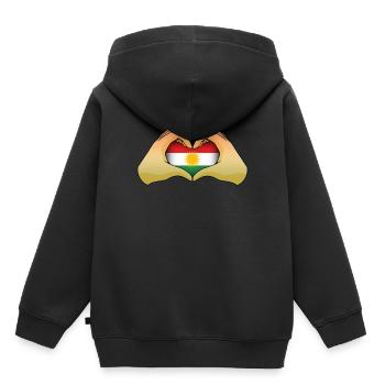 Kurdistan - Kinder Premium Organic Hoodie - Schwarz - Hinten - AI Model Kid Male (0cm)