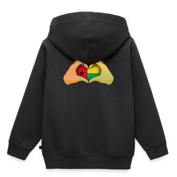 Guinée-Bissau - Sweat Premium à capuche enfant bio - noir - Dos - AI Model Kid Male (0cm)