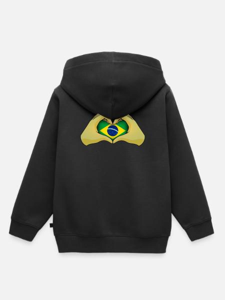 Brésil - Sweat Premium à capuche enfant bio - noir