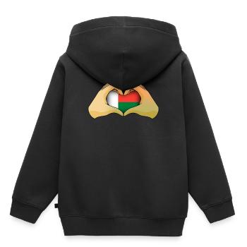 Macédoine - Sweat Premium à capuche enfant bio - noir - Dos - AI Model Kid Male (0cm)