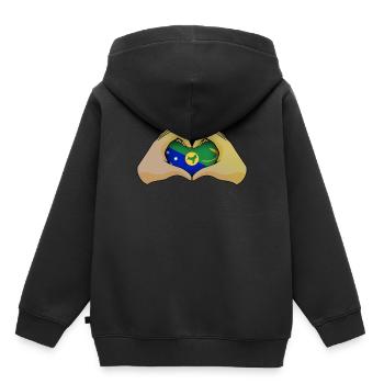 Île Christmas - Sweat Premium à capuche enfant bio - noir - Dos - AI Model Kid Male (0cm)
