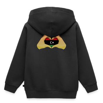 Libya - Kids Premium Organic Hoodie - black - Back - AI Model Kid Male (0cm)
