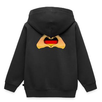 Deutschland - Kinder Premium Organic Hoodie - Schwarz - Hinten - AI Model Kid Male (0cm)