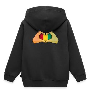 Guinée - Sweat Premium à capuche enfant bio - noir - Dos - AI Model Kid Male (0cm)