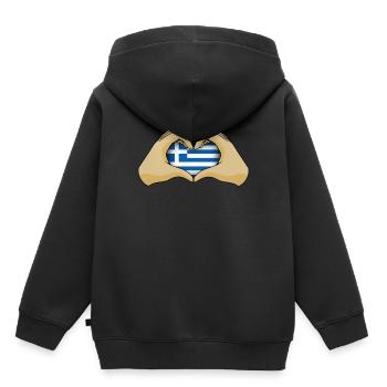 Griechenland - Kinder Premium Organic Hoodie - Schwarz - Hinten - AI Model Kid Male (0cm)