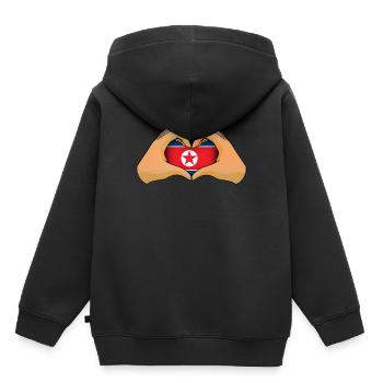Corée du Nord - Sweat Premium à capuche enfant bio - noir - Dos - AI Model Kid Male (0cm)