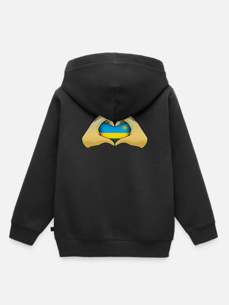 Ruanda - Kinder Premium Organic Hoodie - Schwarz