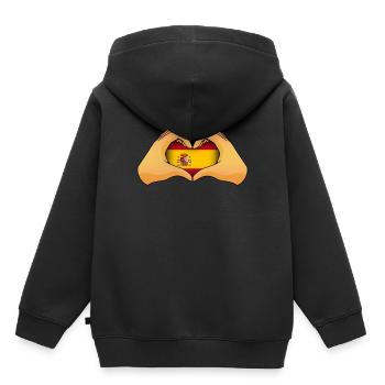 Spanien - Kinder Premium Organic Hoodie - Schwarz - Hinten - AI Model Kid Male (0cm)